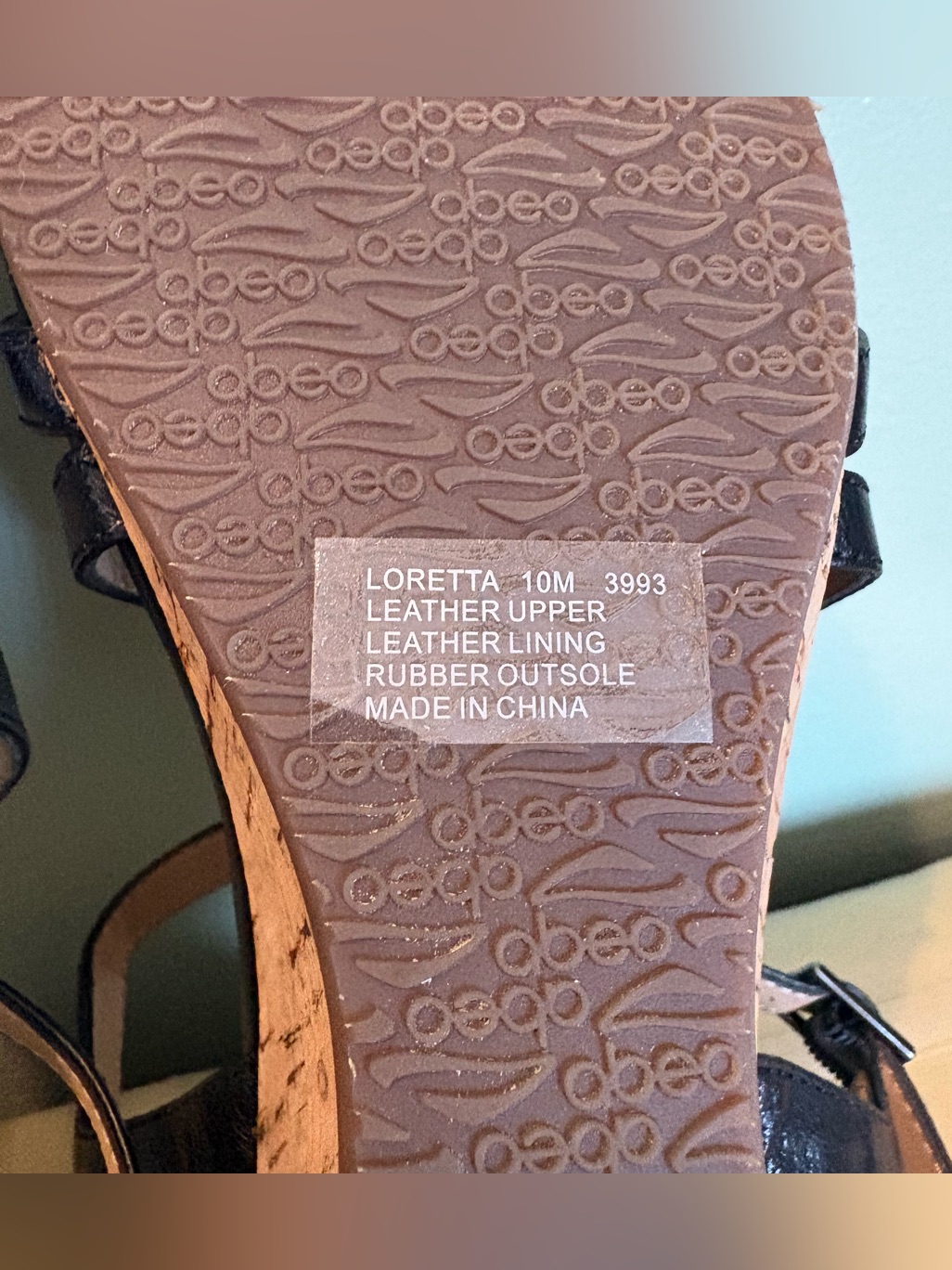 Abeo B.I.O.System Loretta Wedge Sandals In Black Cork, Women’s Size 10 — image 5 of 6